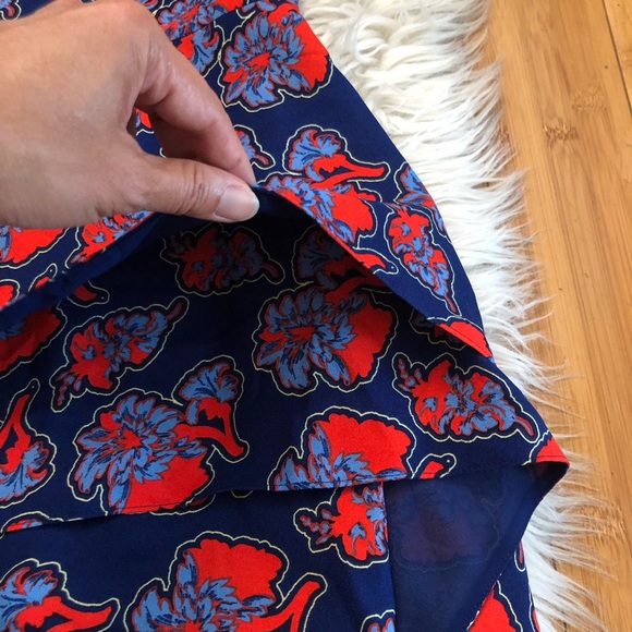 Anthropologie Peter Som Sintra Blue Red Floral Tiered Asymmetrical Hem Dress 12 - Picture 7 of 14